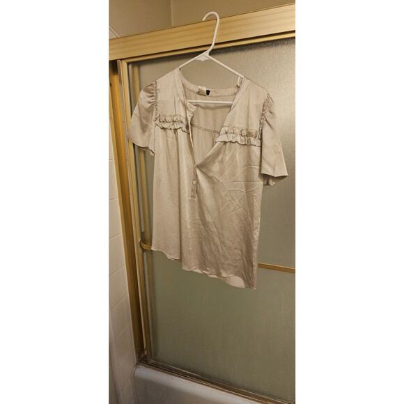 J crew s 100% silk cream neutral blouse Beige - Picture 3 of 3